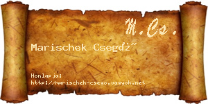 Marischek Csegő névjegykártya